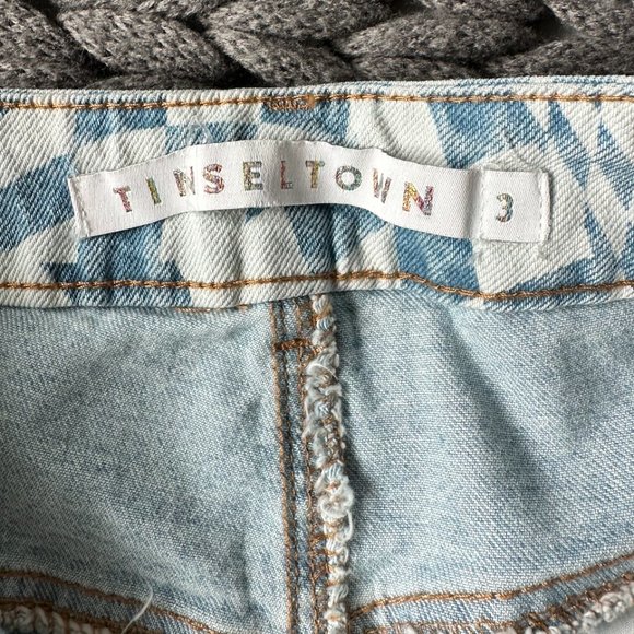 TINSELTOWN Psychedelic Pattern Cropped Ankle Jean - Size 3 - Picture 2 of 3